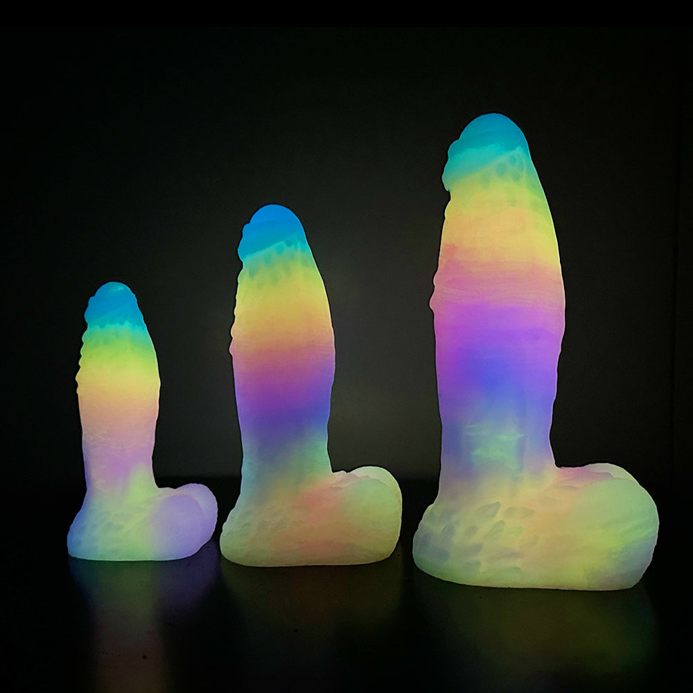 Regenboog Dildo Glow In The Dark Big Fantasy Cock