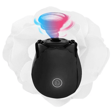 Zwarte Siliconen Rose Toy Met Magnetisch Opladen