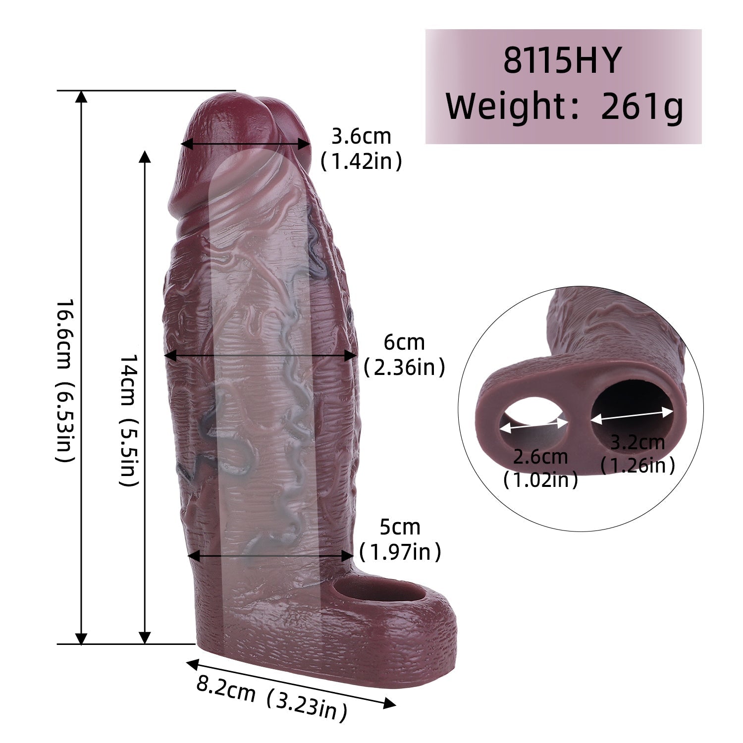 16.6 cm Large Bruin Realistic Peni Sleeve
