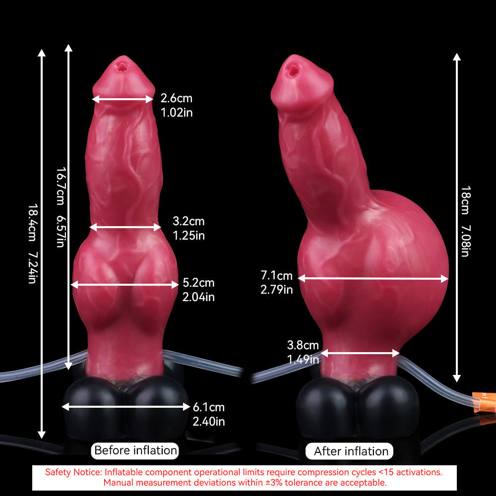 Spuitende Piemel 18.4 cm Rood Dogdildo