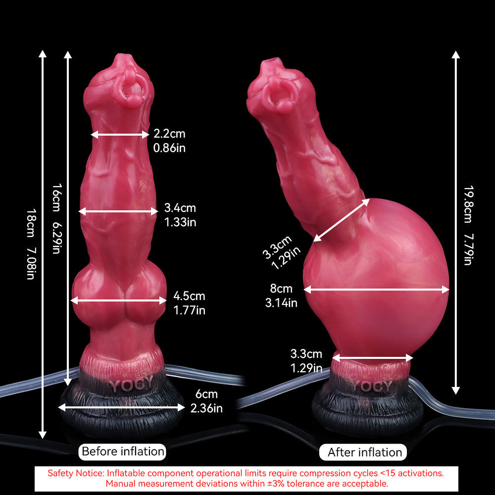 Rode Honden Squirting Dildo Met Opblaasbare Knot
