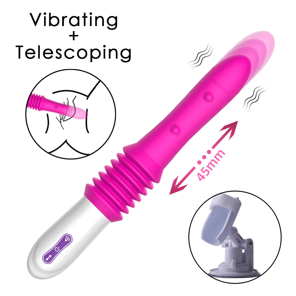Mini Pink Vibrator Thrusting Sex Machine