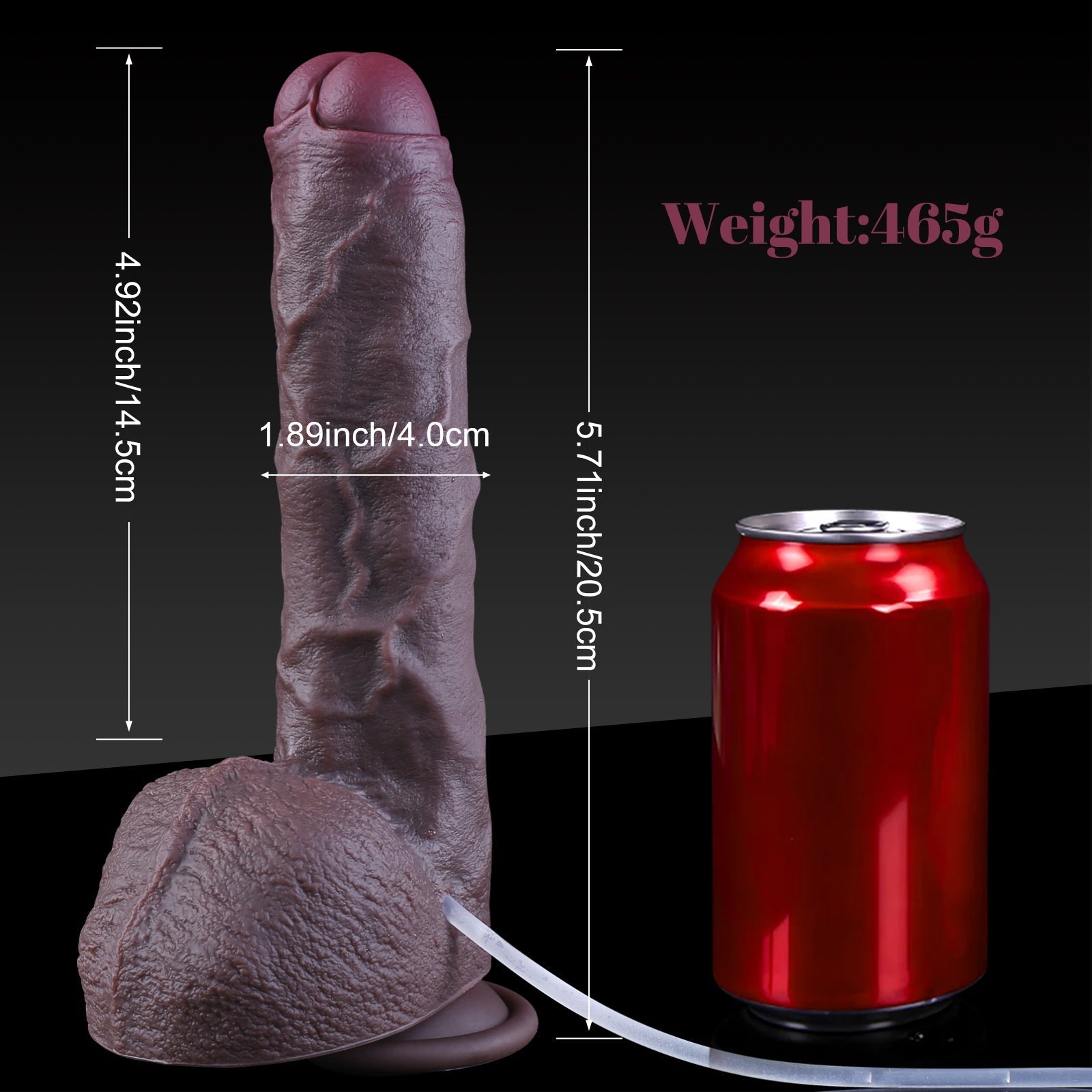 Black Realistic Ejaculating Dildo Silicone Toy