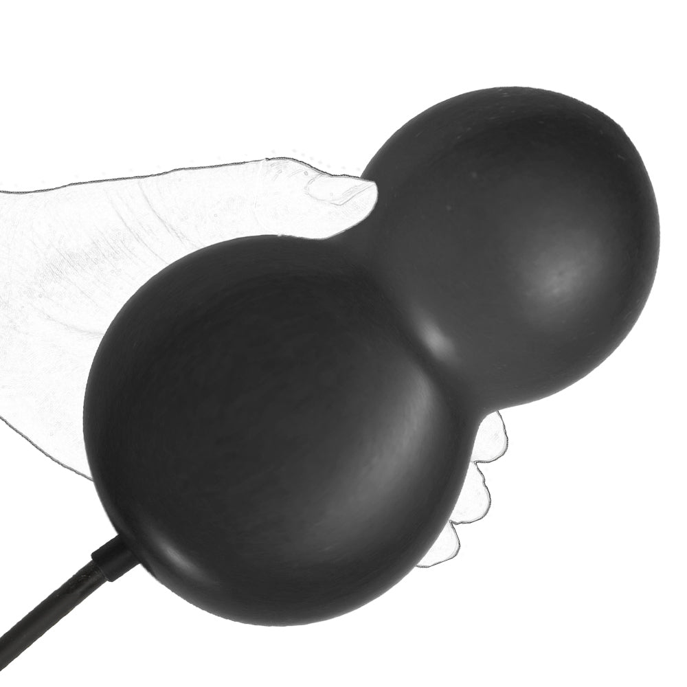 Black Dubbelzijdige Kralen Inflatable Anal Plug