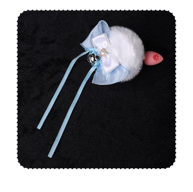 Schattige Siliconen Bunny Buttplug Strik Decoratieve Bel
