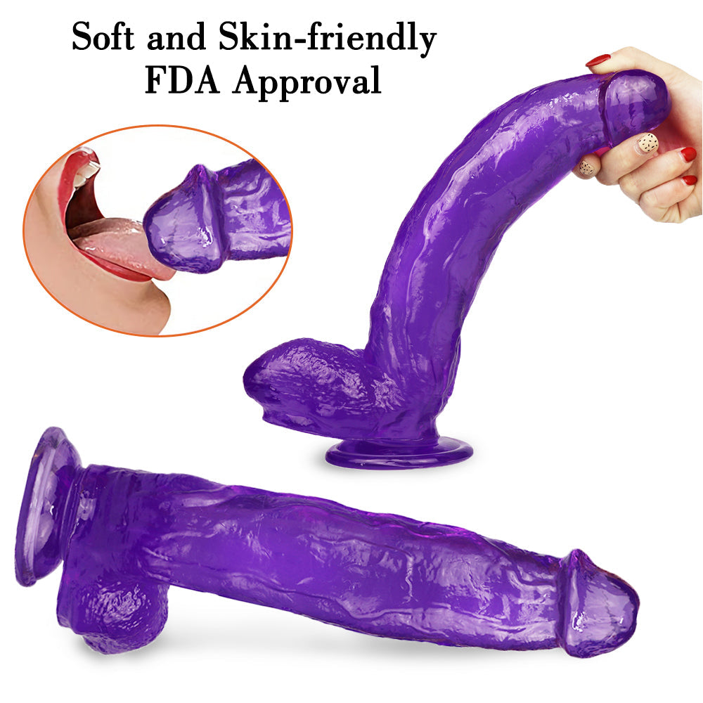 Paarse Dikke Jelly Dildo 30 cm Lang