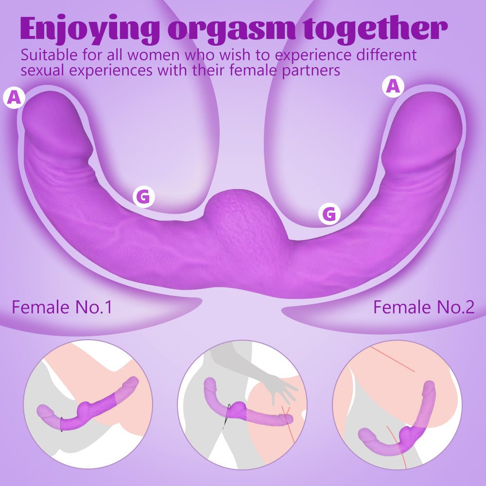 Realistische Dubbele Strapless Dildo Siliconen 31cm