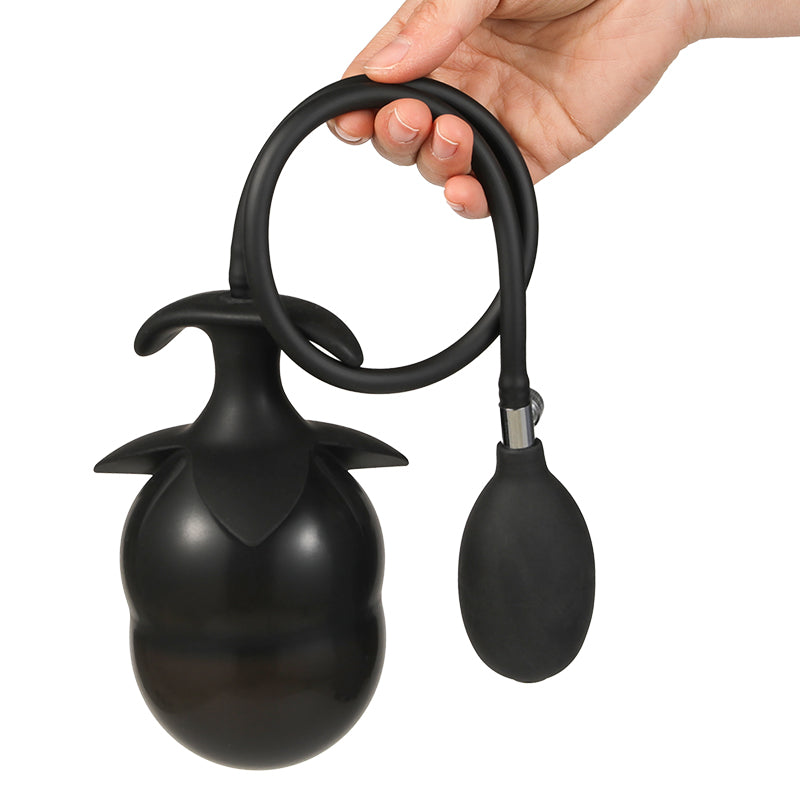 Black Petal Inflatable Butt Plug Toy