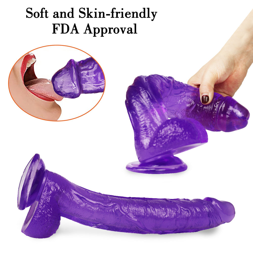 Grote Paarse Dildo 30cm Met Zuignap