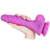 Afbeelding in Gallery-weergave laden, 8,26 inch siliconen glitterpaarse dildo