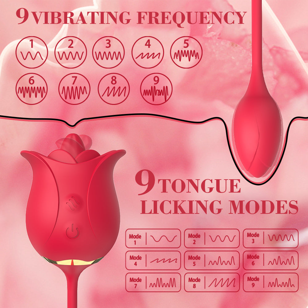 Rode Roos Clit Licker Met G-Spot Vibrator