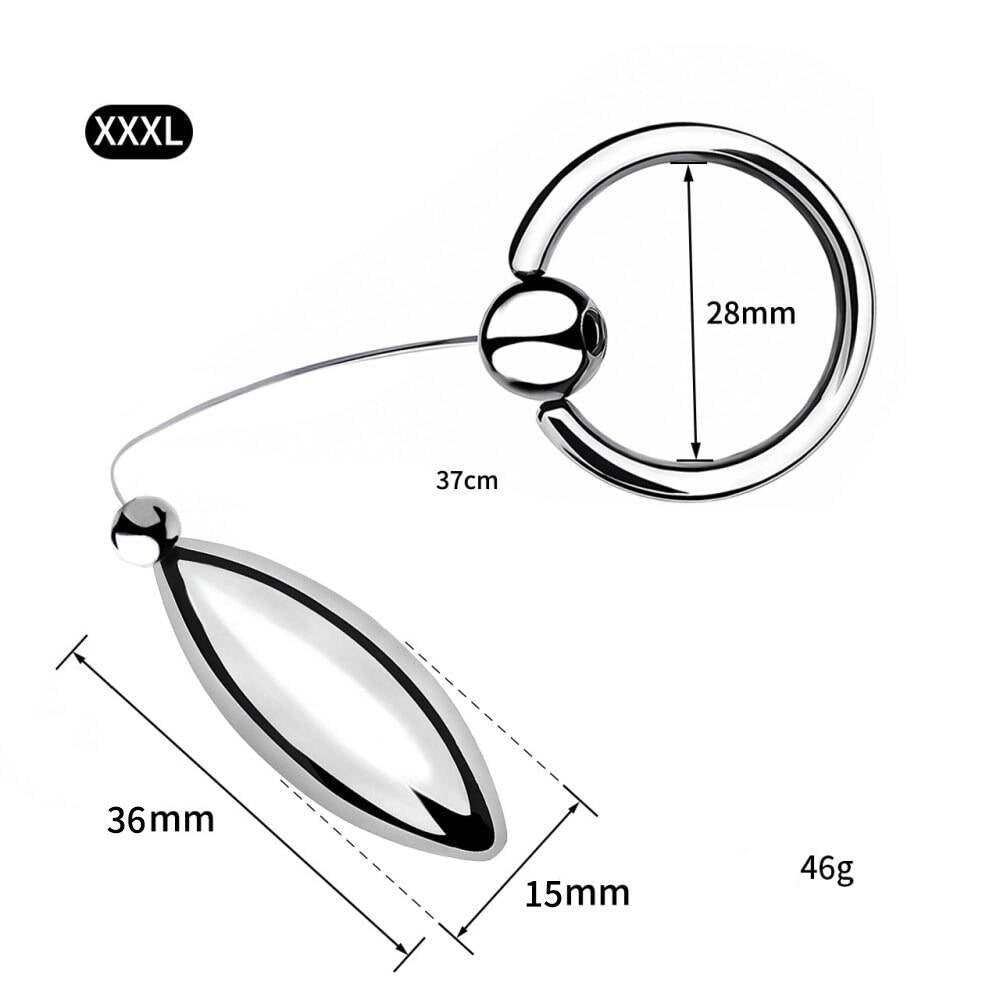 Ovale RVS Urethra Plug Ophangring Vier Maten