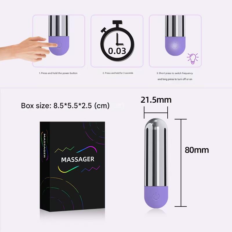 8cm Zilveren Krachtige Waterdichte Bullet Vibrator