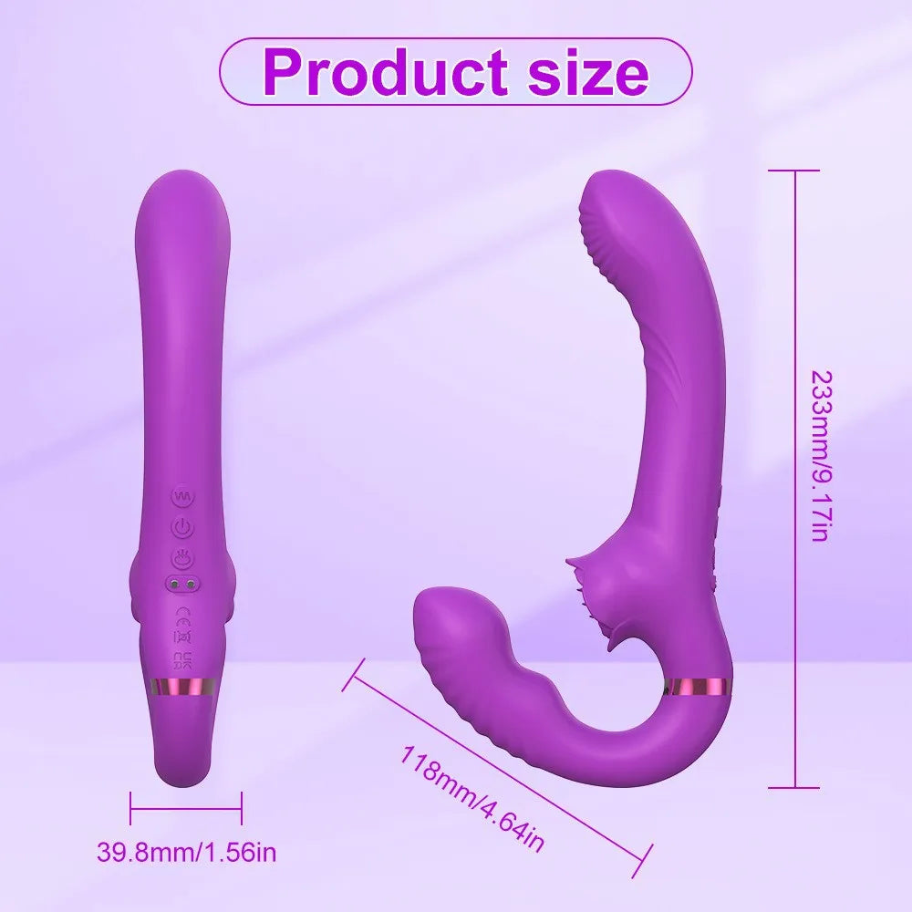 Lnbrengbaar Lesbische Vibrerende Strapless Dildo