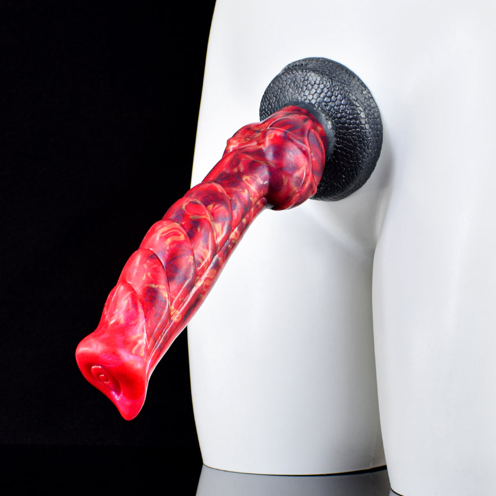 23cm Rode Wolf Knotdildo Met Textuur