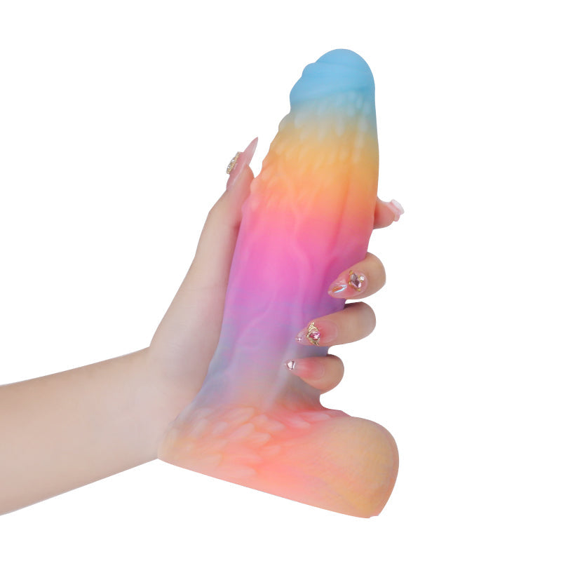 Regenboog Dildo Glow In The Dark Big Fantasy Cock