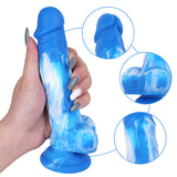 画像をギャラリー ビューアにロード 7 Inch Blauwe Siliconen Dildo