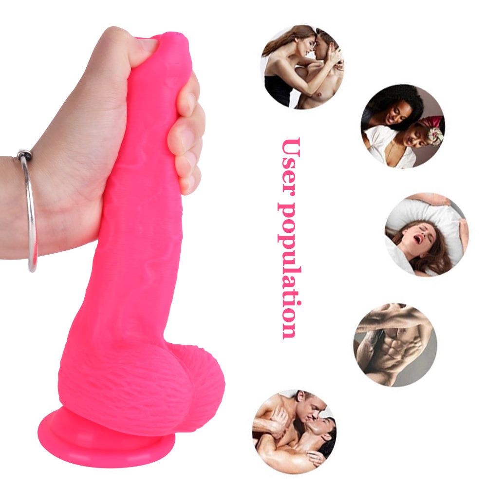 20.3cm Pink Dildo Realistische Voorhuid Silicone