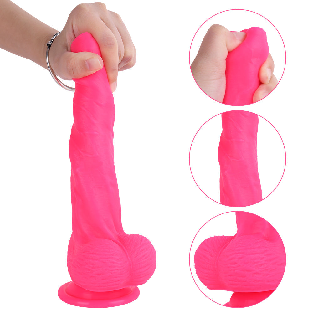 20.3cm Pink Dildo Realistische Voorhuid Silicone