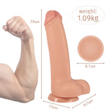 Load image into Gallery viewer, Flesh Pvc Curved Realistic Dildo