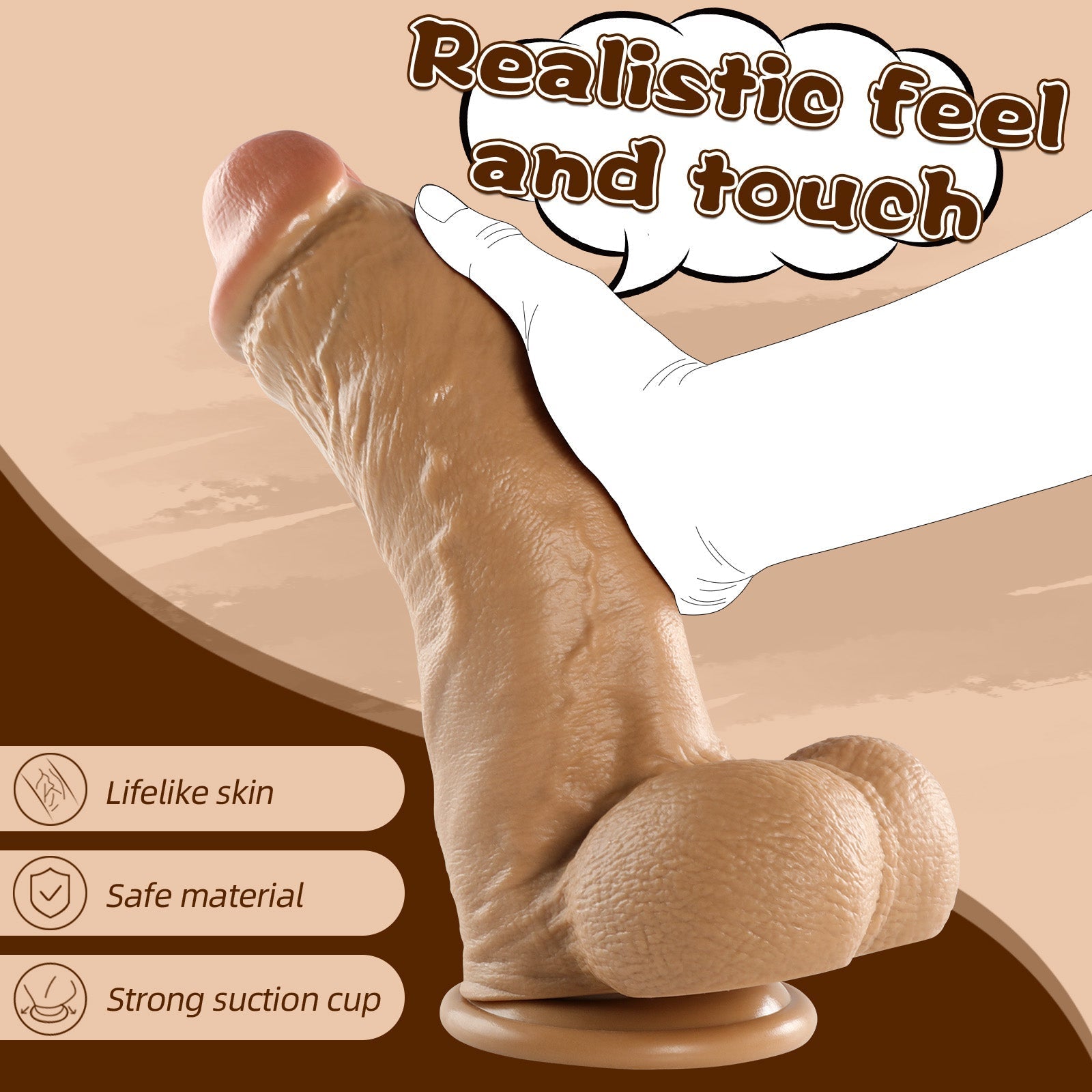 Grote Realistische Dildo 7.6 cm Dik