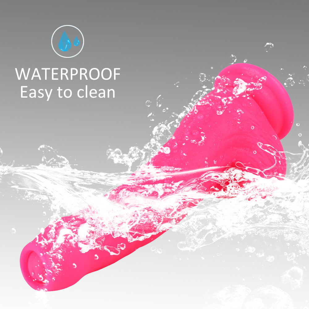 20.3cm Pink Dildo Realistische Voorhuid Silicone