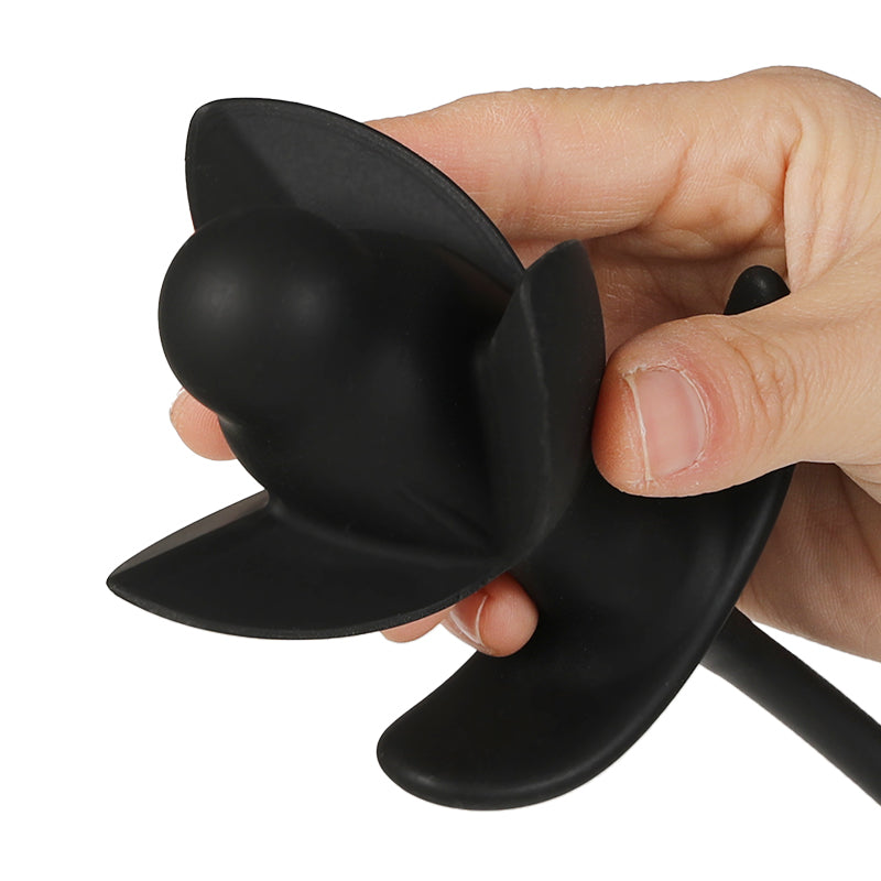 Black Petal Inflatable Butt Plug Toy