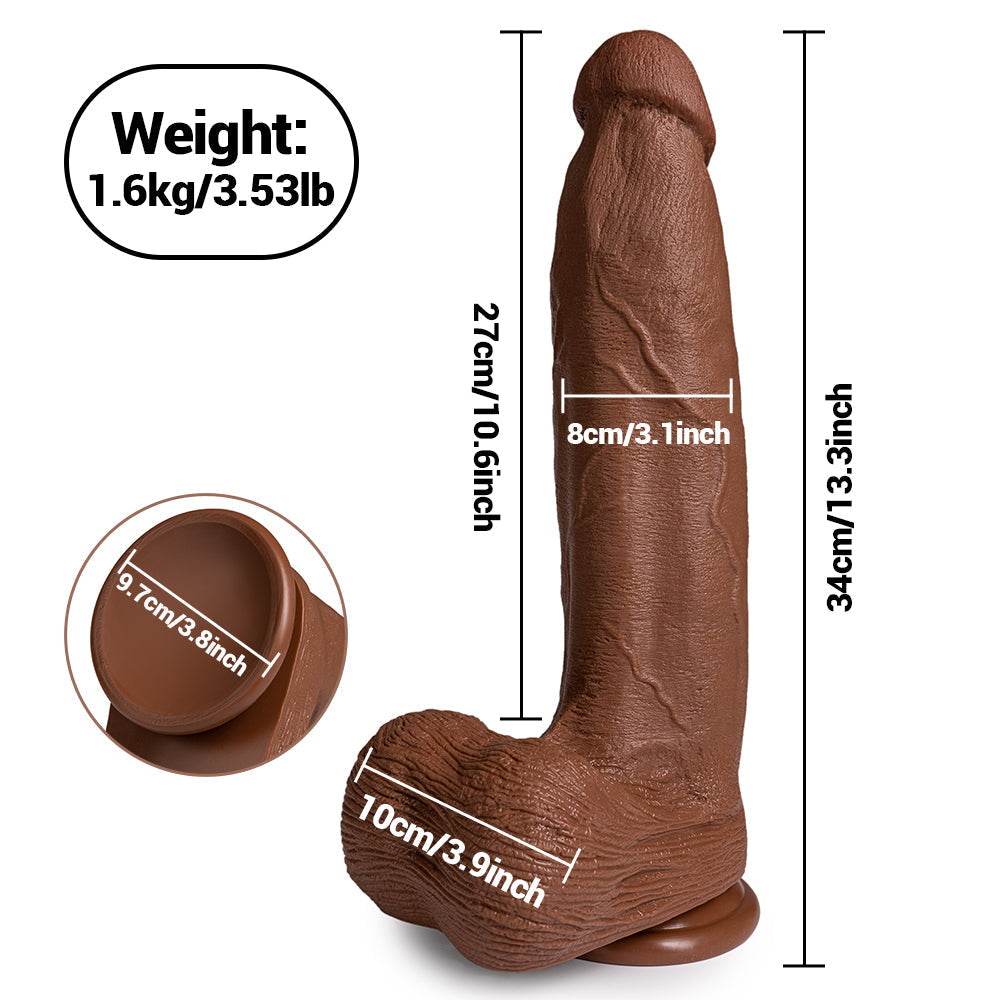Massive Dildo 33 Cm Met Zuignap Basis