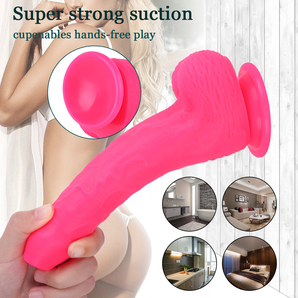 20.3cm Pink Dildo Realistische Voorhuid Silicone