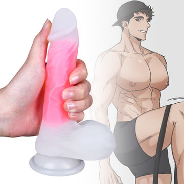 18.5cm Roze Transparante Silicone Jelly Dildo