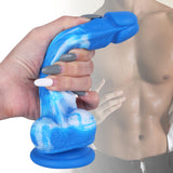 画像をギャラリー ビューアにロード 7 Inch Blauwe Siliconen Dildo