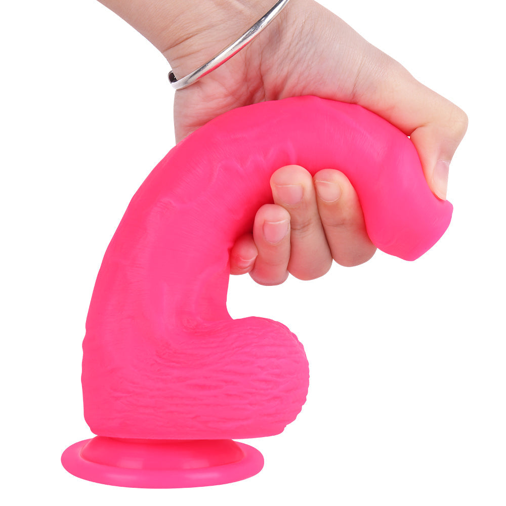 20.3cm Pink Dildo Realistische Voorhuid Silicone