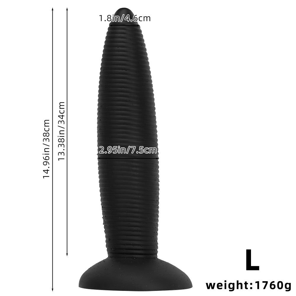 Big Black Dildo Realistisch Met Ribbels 38cm