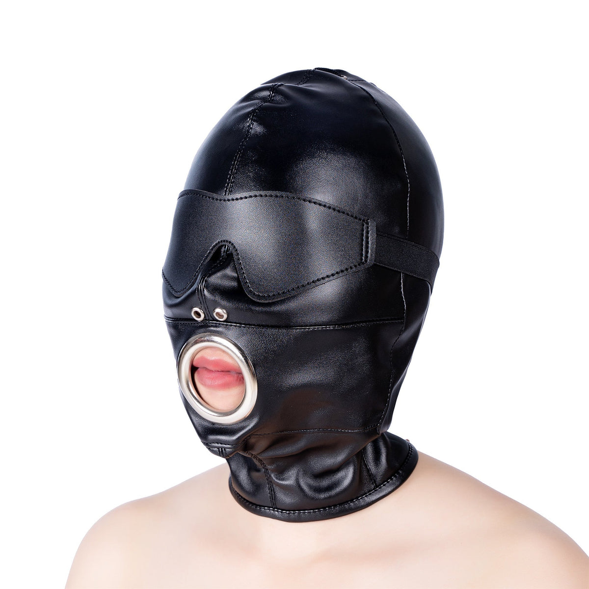 Black Hood Dildo Gag Gimp Mask