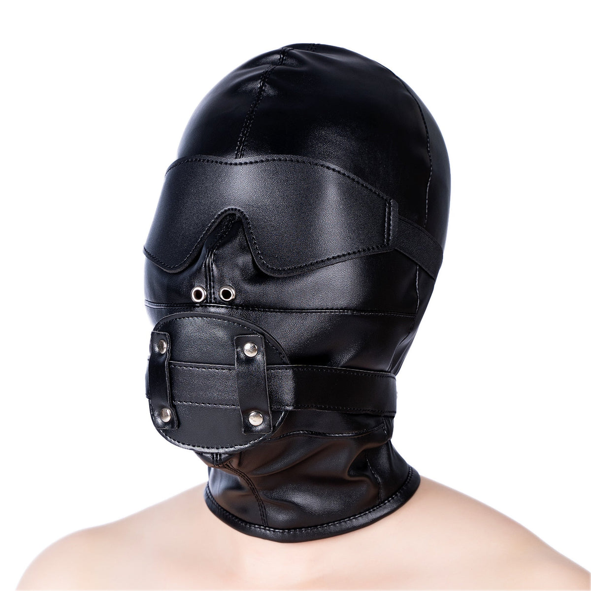 BDSM Hood Masker Met Dildo Gag Zwart