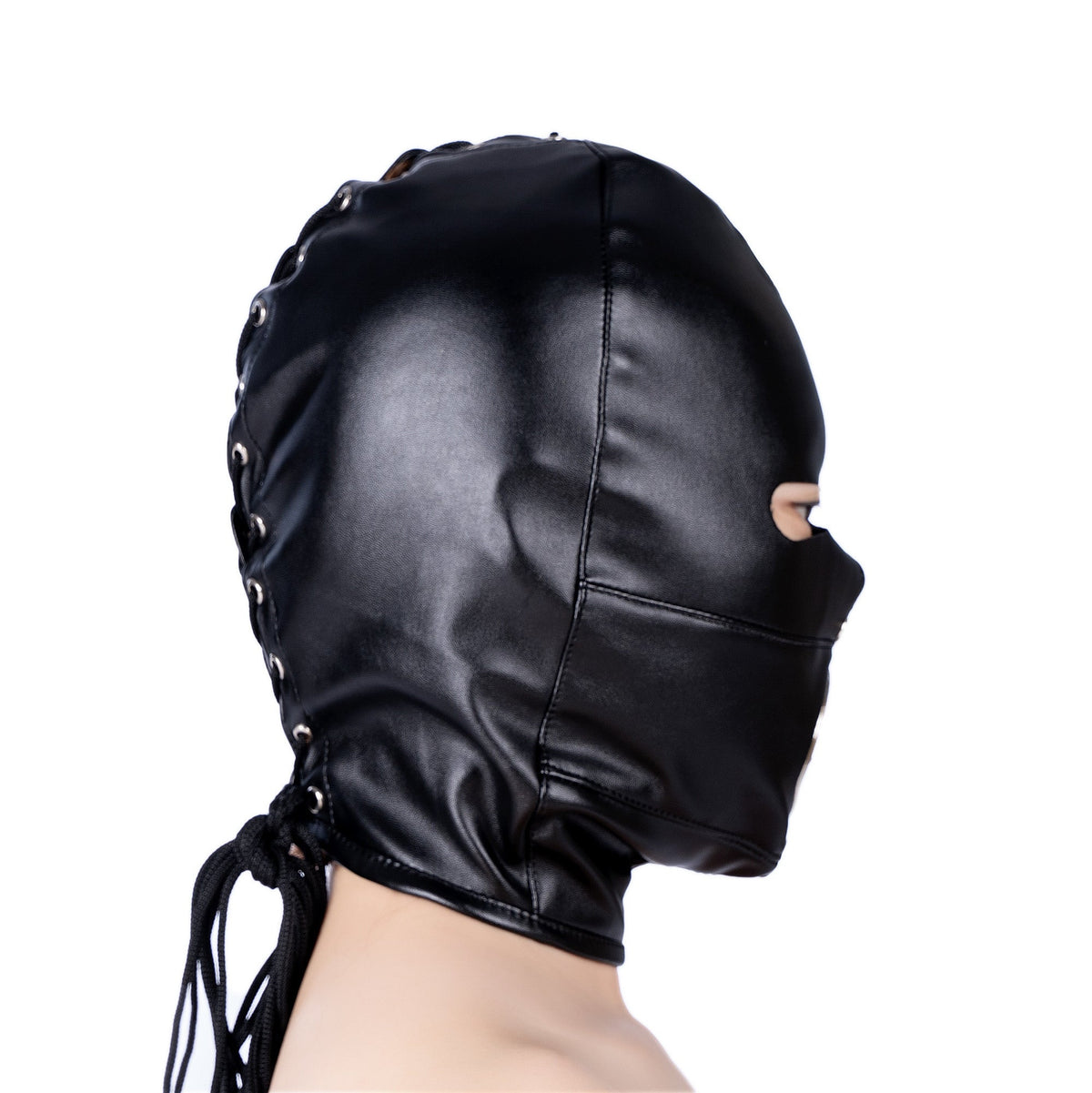 BDSM Hood Masker Met Dildo Gag Zwart