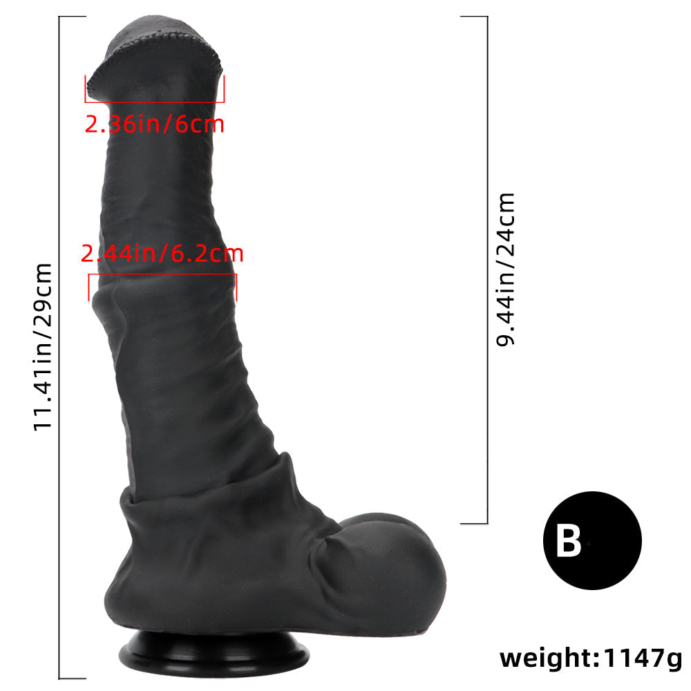 Zwarte Grote Horse Dildo Fantasy 34cm