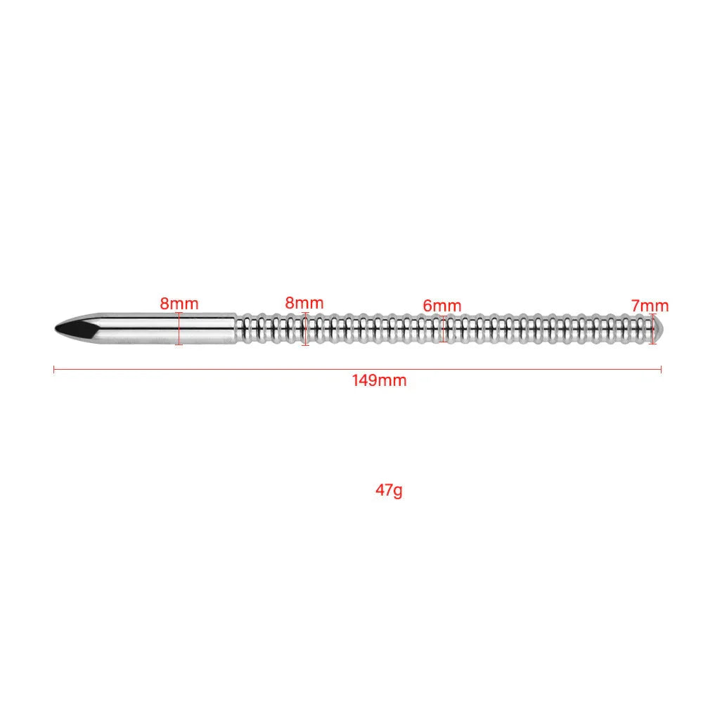 14.9cm RVS Sounding BDSM Schroefdraad