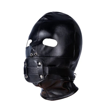 BDSM Hood Masker Met Dildo Gag Zwart