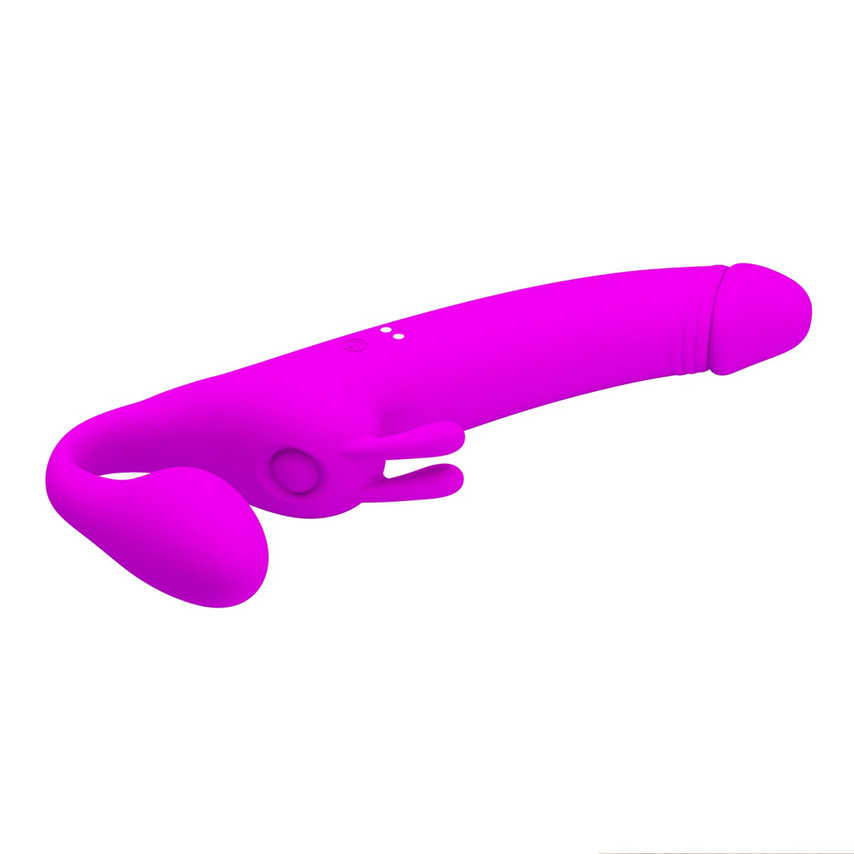 Dubbele Strapless Dildo Met Vibrerende Rabbit Stimulator