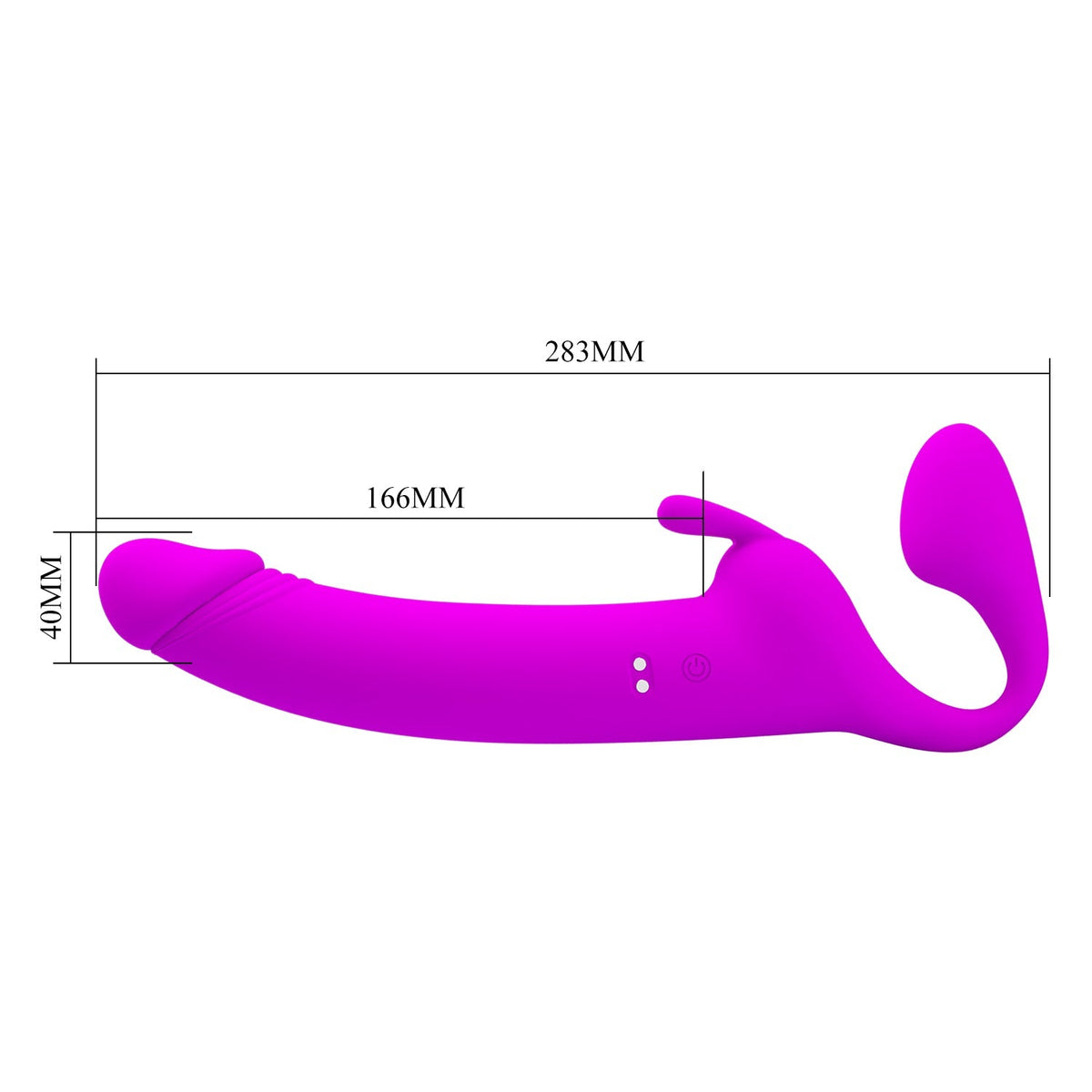 Dubbele Strapless Dildo Met Vibrerende Rabbit Stimulator