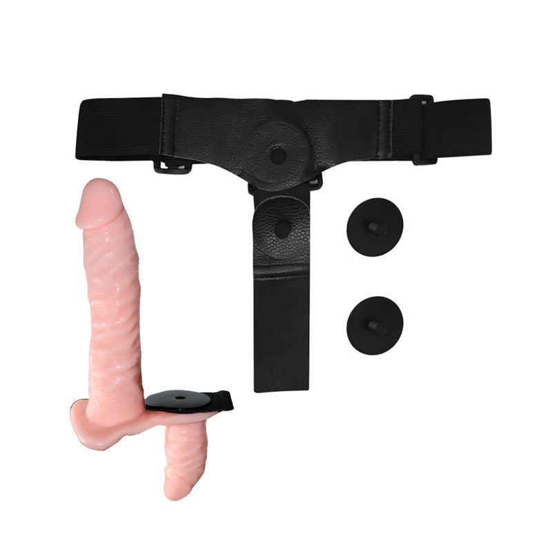 18cm Roze Dubbe Voorbinddildo Met Traploze Vibratie