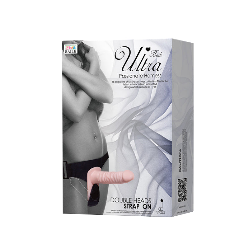 18cm Roze Dubbe Voorbinddildo Met Traploze Vibratie
