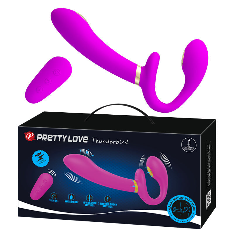 Vibrerende Strapless Dildo Met Afstandsbediening En Elektrostimulatie