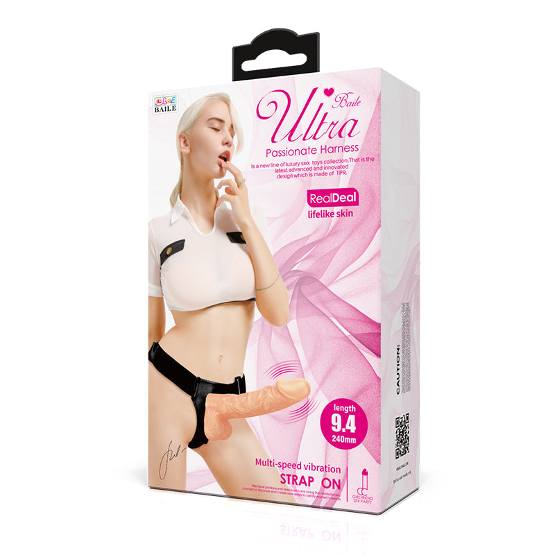 24cm Vac-U-Lock Vibrator Strapon Dildo