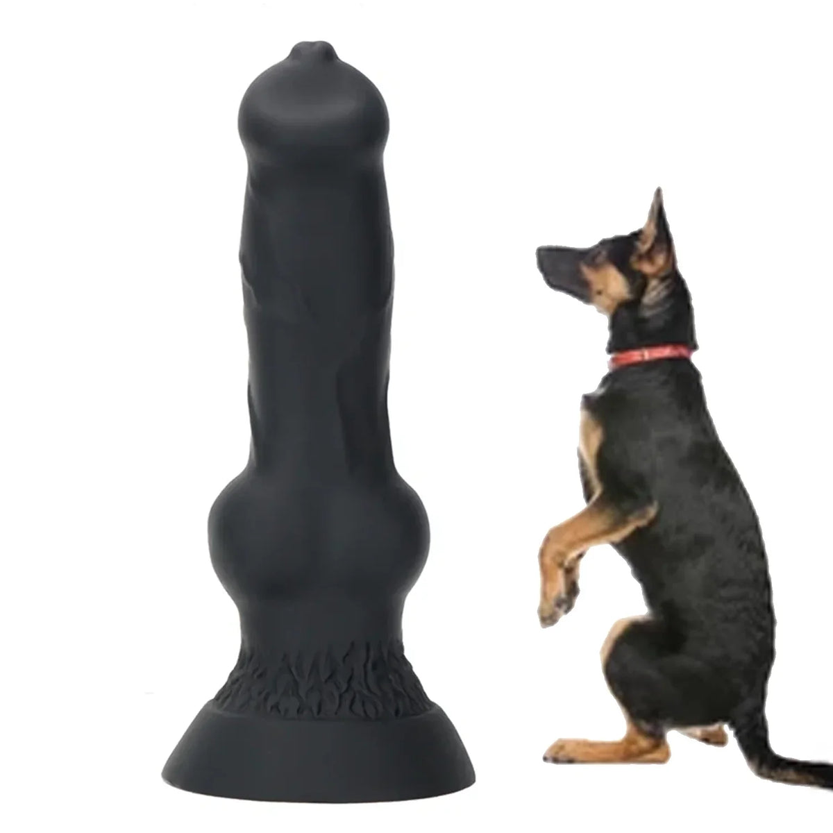 Big Black Dog Dildo Met Knot 33cm