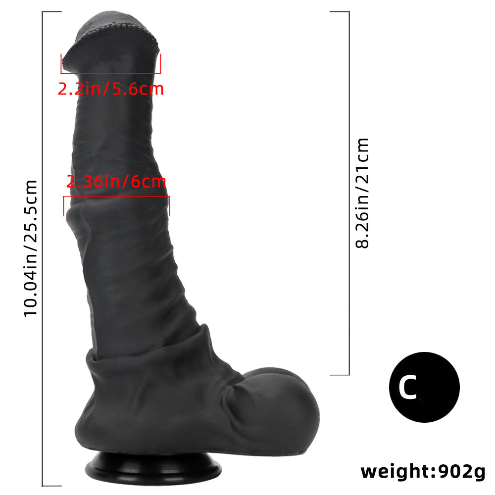 Zwarte Grote Horse Dildo Fantasy 34cm