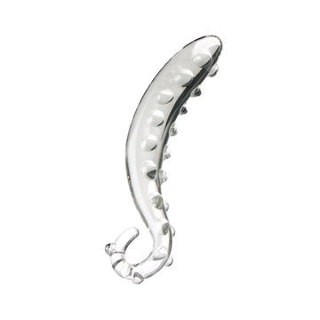 Transparante Glazen Tentakel Dildo met Verhoogde Noppen