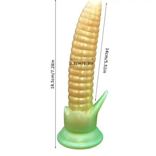Vibrerende Silicone Dildo 18.5 cm Met Maïstextuur