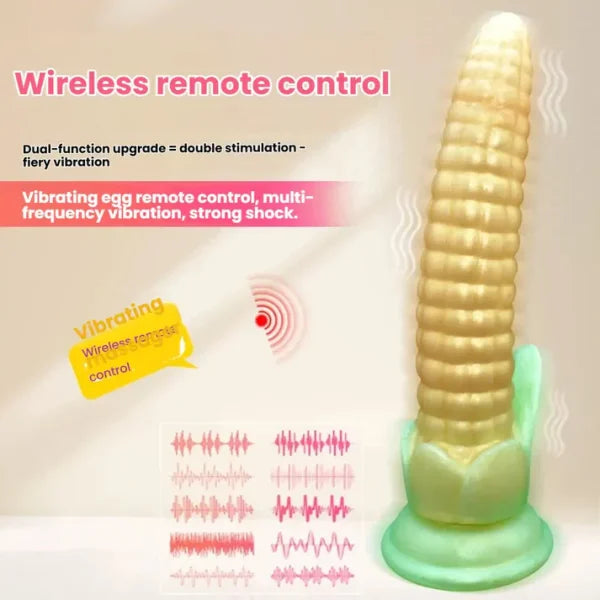 Vibrerende Silicone Dildo 18.5 cm Met Maïstextuur